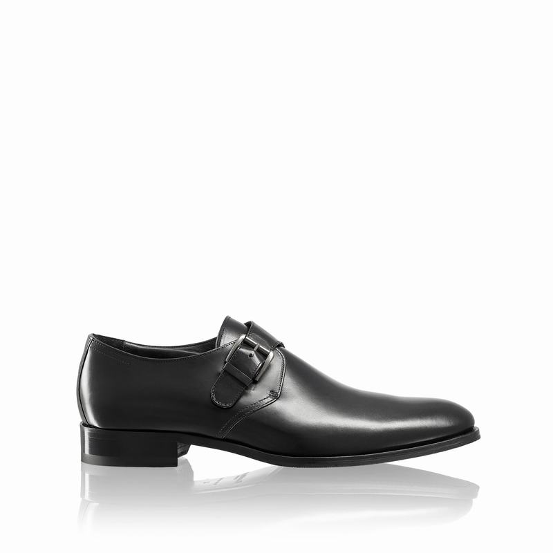 Russell & Bromley Sycamore Mens Single Buckle Monk Strap Black |ZZV5340AN|